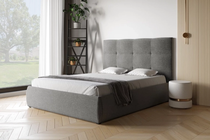 Zagłówek tapicerowany Z22 w szarym łóżku