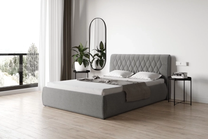 Zagłówek tapicerowany Z53 prezentacja w szarym odcieniu