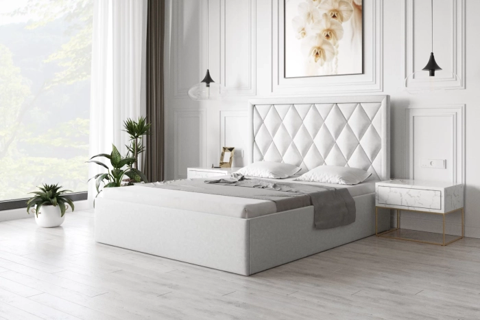 Zagłówek tapicerowany Z66 w bieli demonstracja