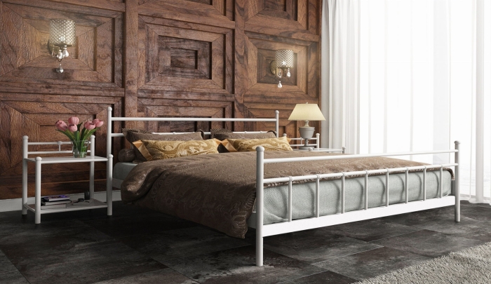 Łóżko metalowe LORD biały wiualizacja