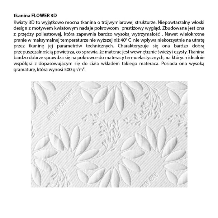Materac BOSS tkanina FLOWER 3D
