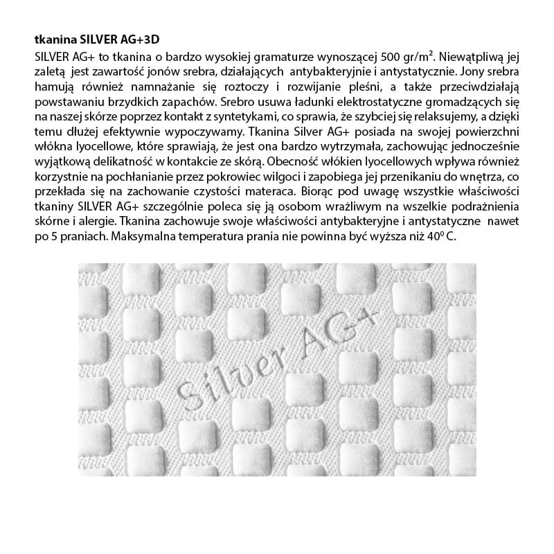 Materac RUBIN SILVER AG+3D