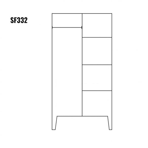 Szafa dębowa SF332 rysunek techniczny