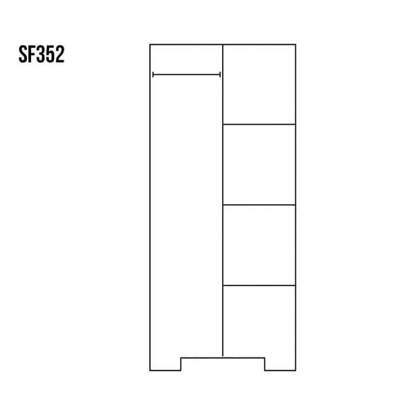 Szafa dębowa SF352 rysunek techniczny