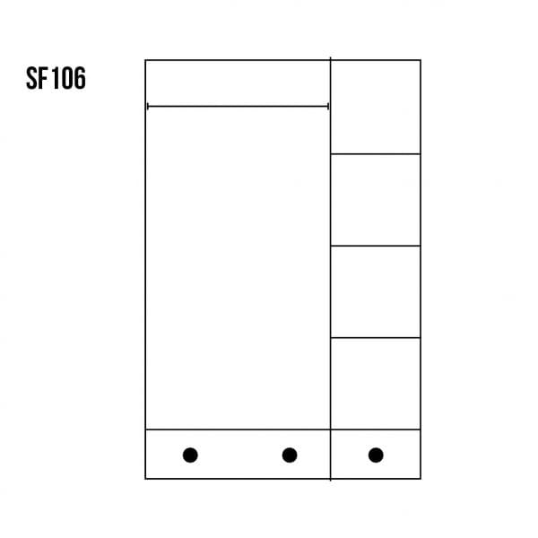 Szafa sosnowa SF106 rysunek techniczny