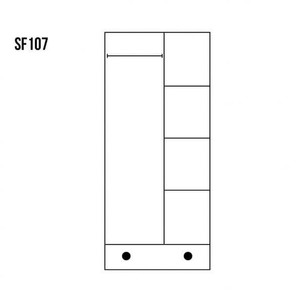 Szafa sosnowa SF107 rysunek techniczny
