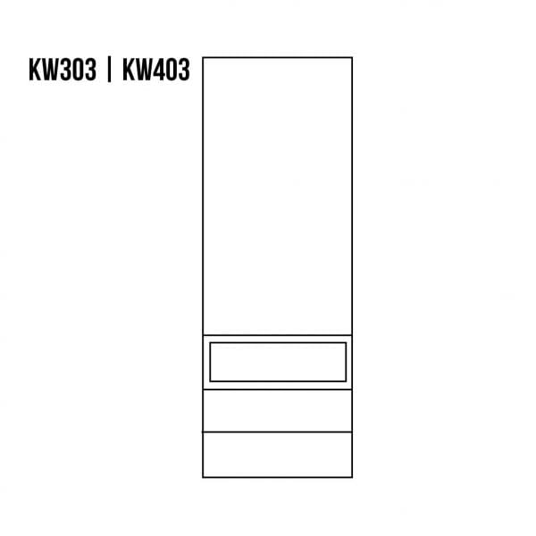 Witryna dębowa KW303 rysunek techniczny