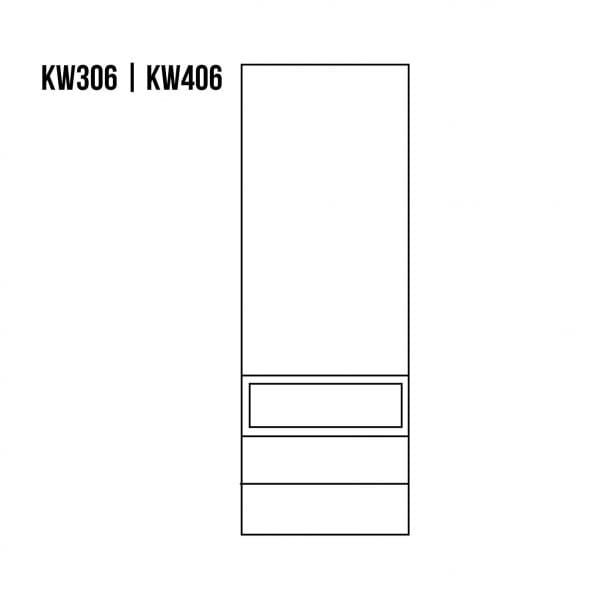 Witryna dębowa KW306 rysunek techniczny