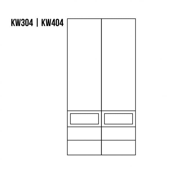 Witryna bukowa KW404 rysunek techniczny
