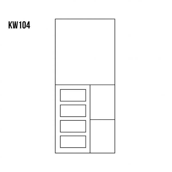 Witryna sosnowa KW104 rysunek techniczny