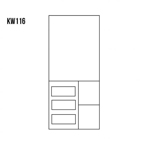 Witryna sosnowa KW116 rysunek techniczny