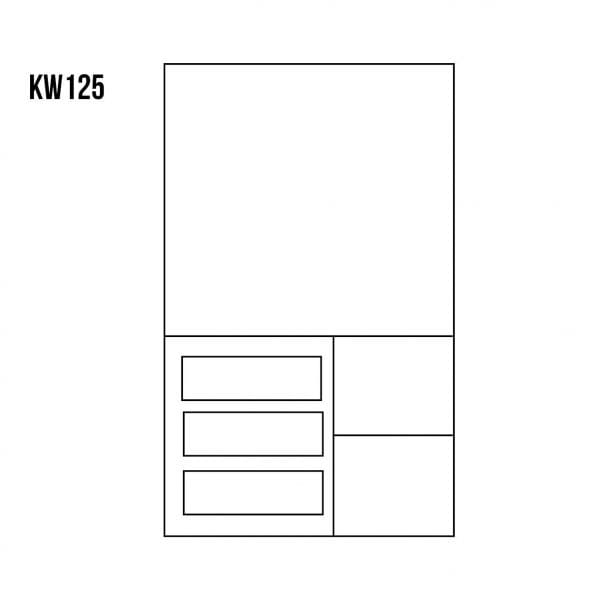 Witryna sosnowa KW125 rysunek techniczny