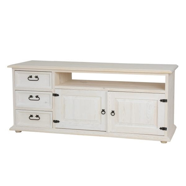 Szafka RTV sosnowa RV703 bielony wosk