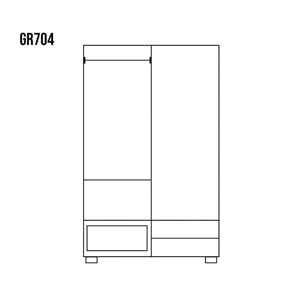 Garderoba sosnowa GR704 rysunek techniczny