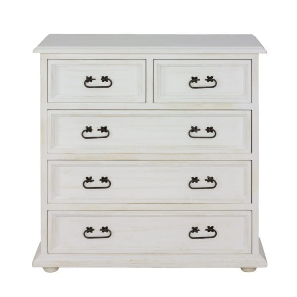 Komoda sosnowa KD702 biala platyna wizualizacja