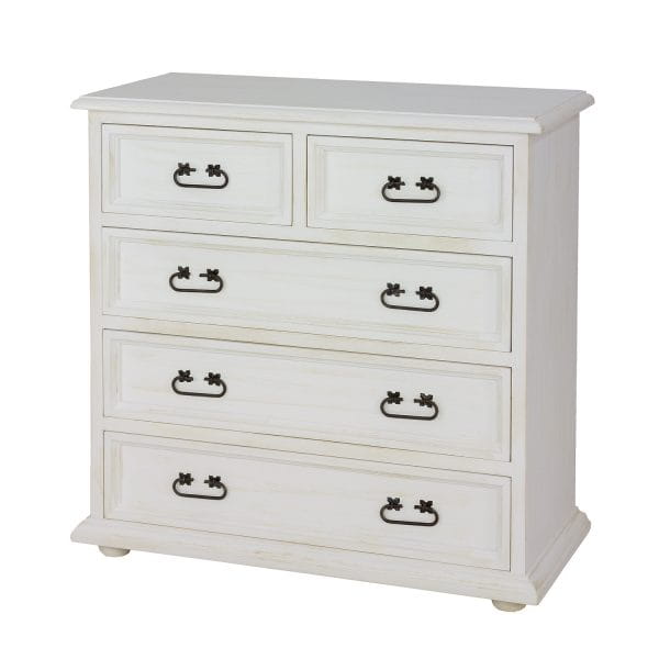 Komoda sosnowa KD702 biala platyna