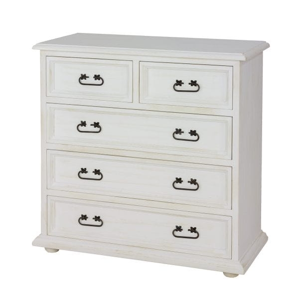 Komoda sosnowa KD702 biala platyna