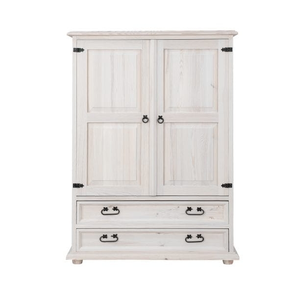 Komoda sosnowa KD704 bielony wosk wizualizacja