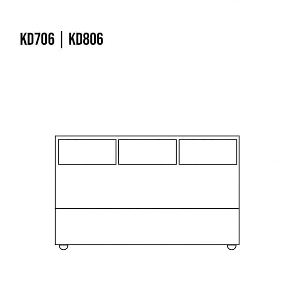 Komoda sosnowa KD706 rysunek techniczny