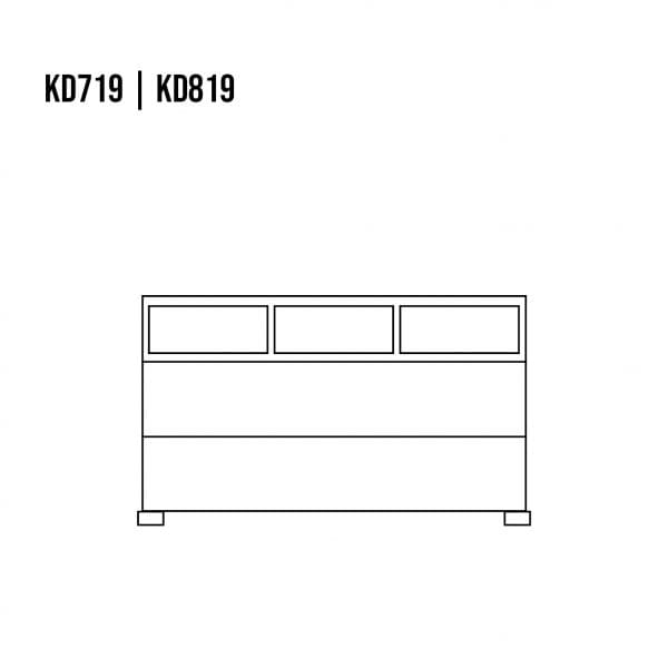 Komoda sosnowa KD719 rysunek techniczny