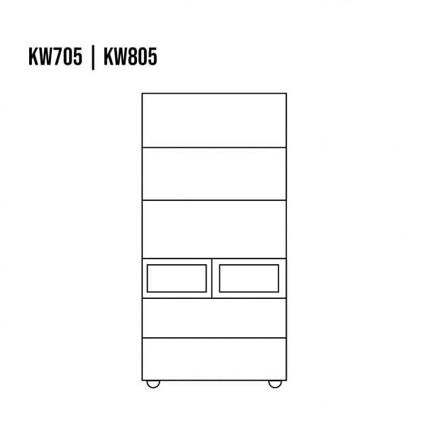 Witryna sosnowa KW705 rysunek techniczny