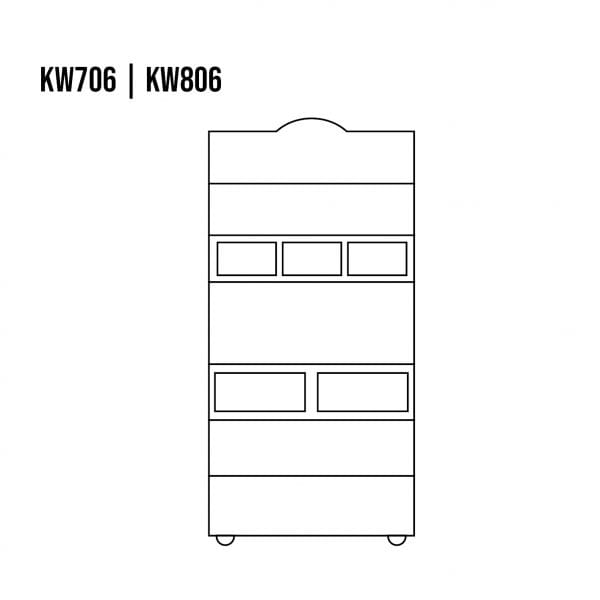 Witryna sosnowa KW706 rysunek techniczny