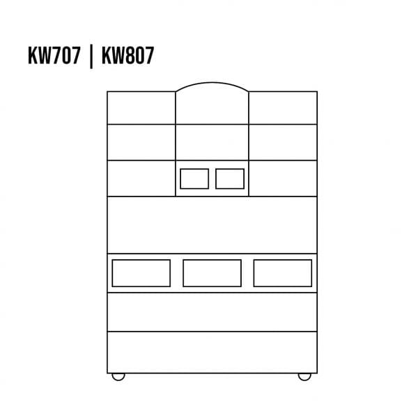 Witryna sosnowa KW707 rysunek techniczny
