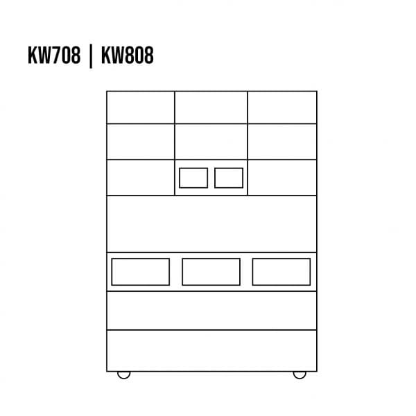Witryna sosnowa KW708 rysunek techniczny
