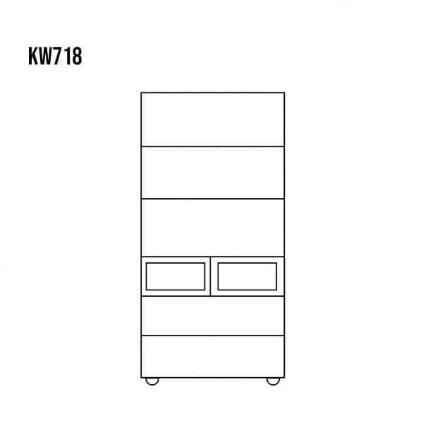 Witryna sosnowa KW718 rysunek technicznu