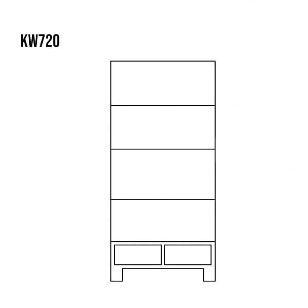 Witryna sosnowa KW720 rysunek techniczny