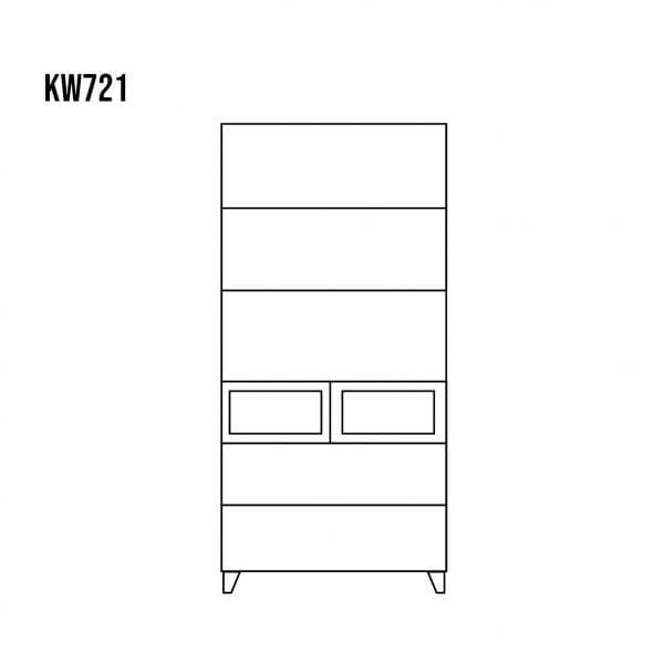 Witryna sosnowa KW721 rysunek techniczny