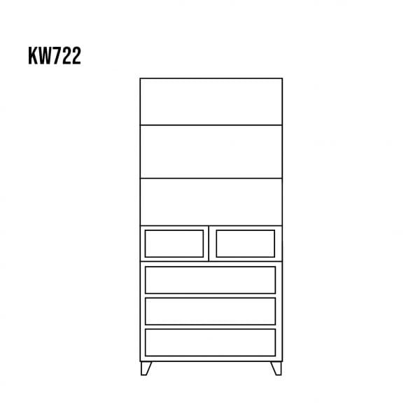 Witryna sosnowa KW722 rysunek techniczny