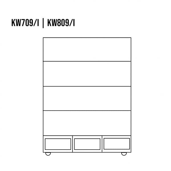 Witryna sosnowa KW809 I rysunek techniczny