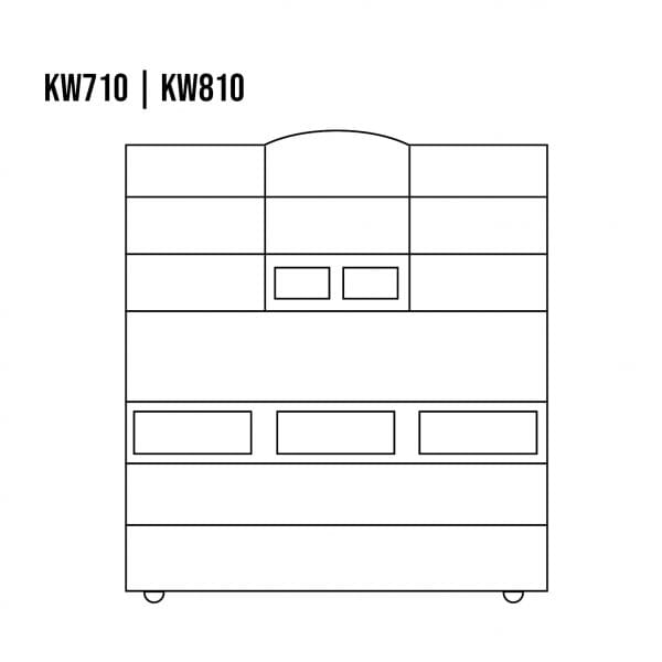 Witryna sosnowa KW810 rysunek techniczny