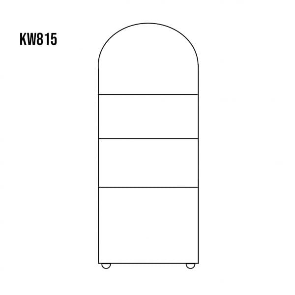 Witryna sosnowa KW815 rysunek techniczny