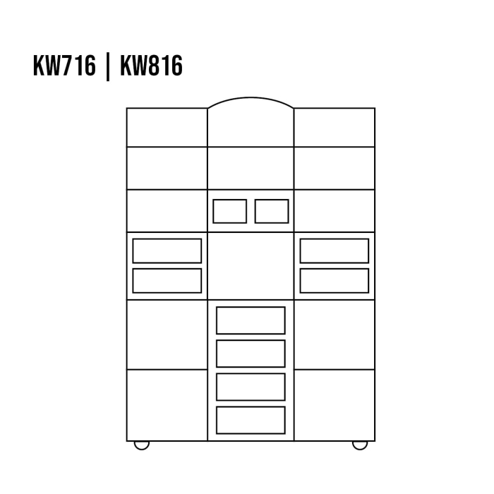 Witryna sosnowa KW816 rysunek techniczny