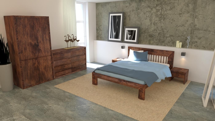 Łóżko Drewniane Kiruna