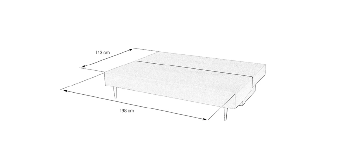 Sofa tapicerowana Noah wymiary 2