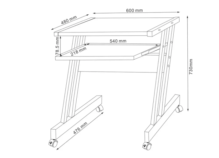 Biurko B-233 wymiary