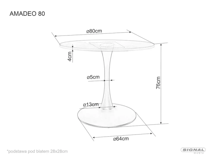 Stół Amadeo wymiary