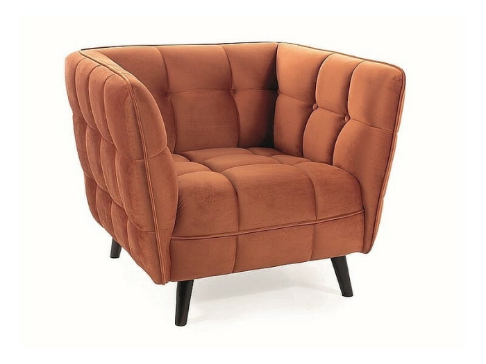 Fotel Castello Velvet 1 cynamonowy