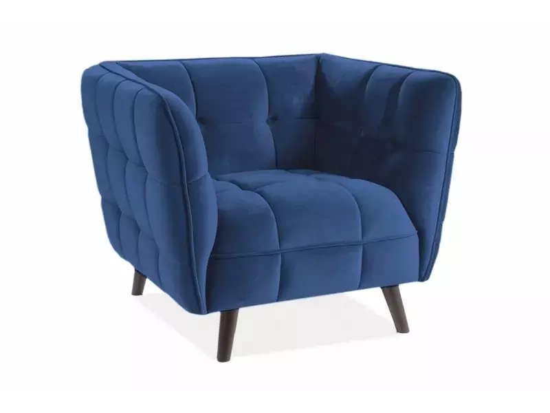 Fotel Castello Velvet 1 granatowy