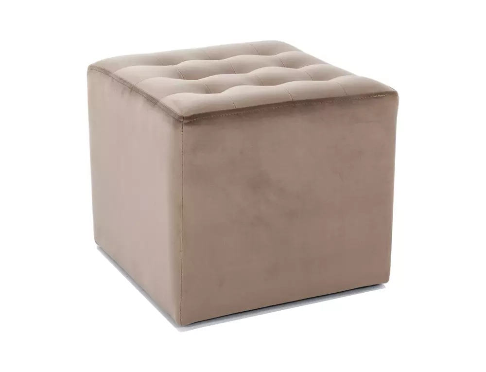 Pufa Lori Velvet ciemny beżowy