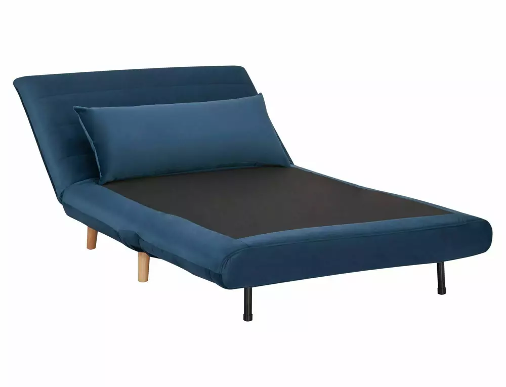 Fotel Spike Velvet granatowy rozłożony