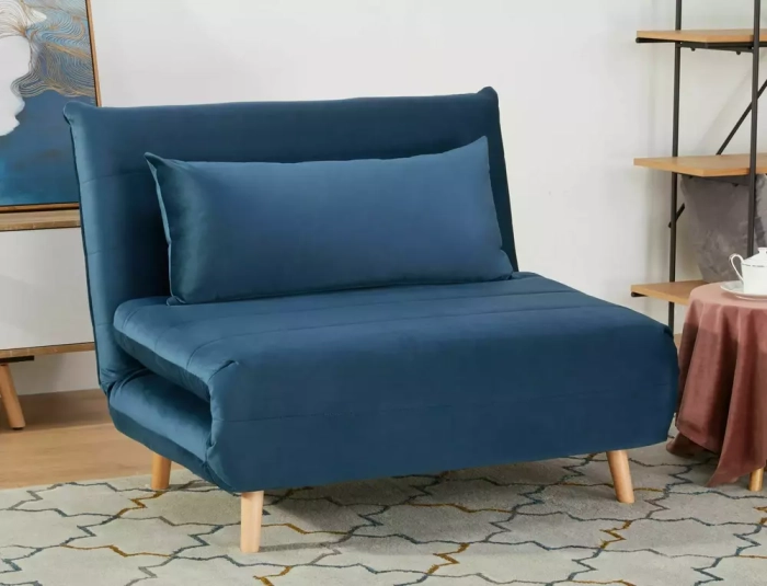 Fotel Spike Velvet granatowy wizualizacja