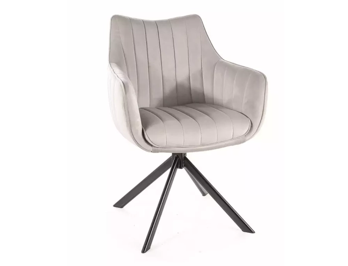 Krzesło Azalia Velvet jasny szary