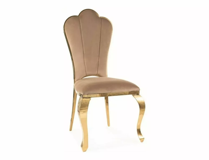 Krzesło Queen Velvet beżowy