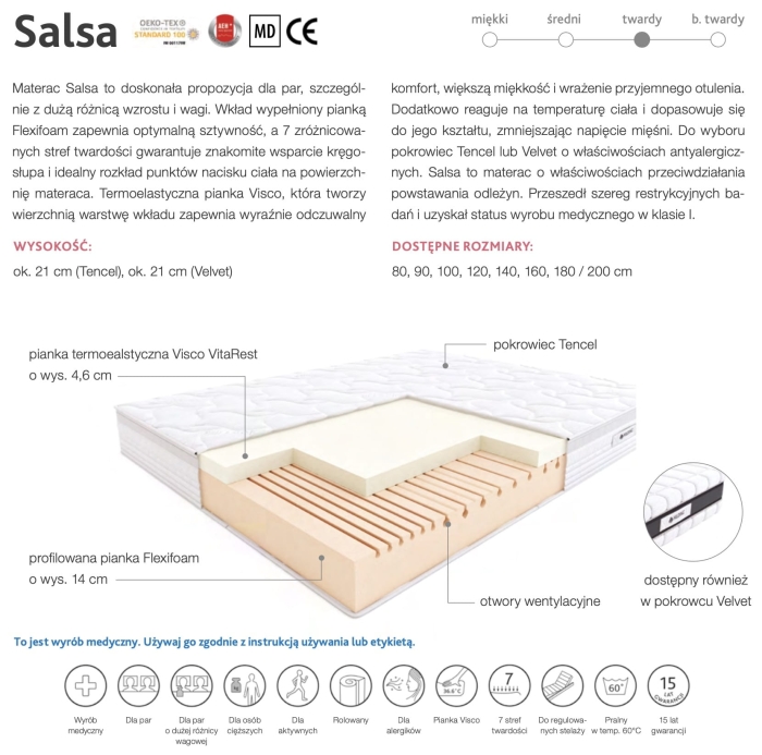 Ulotka materaca salsa