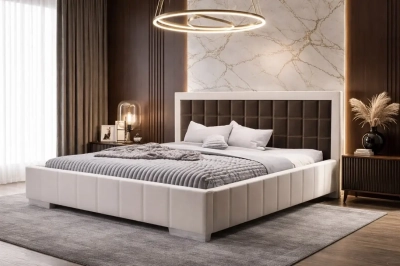 Łóżko tapicerowane do sypialni dwukolorowe model 80270