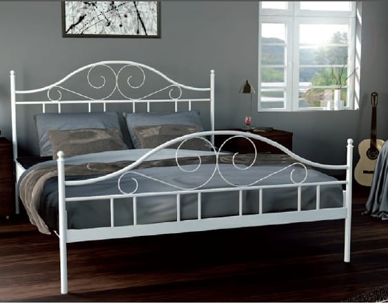 łóżko metalowe Aneta białe